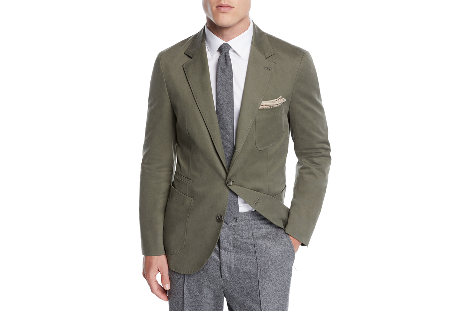 Patch-Pocket Cotton Blazer Jacket
Brunello Cucinelli