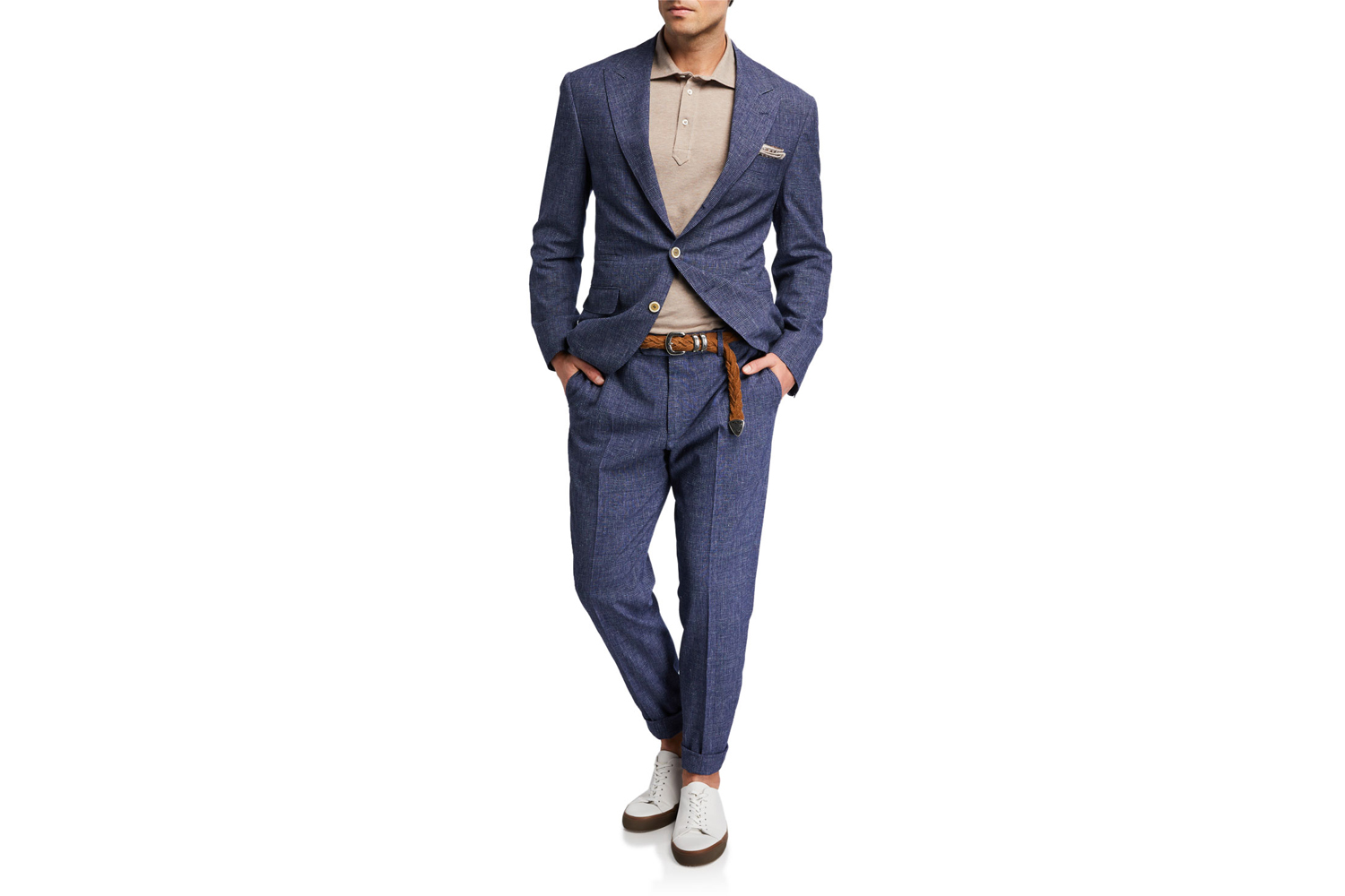 Glen Plaid Peak Lapel Two-Piece Suit
Brunello Cucinelli