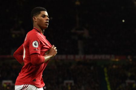 Marcus Rashford celebrates a goal