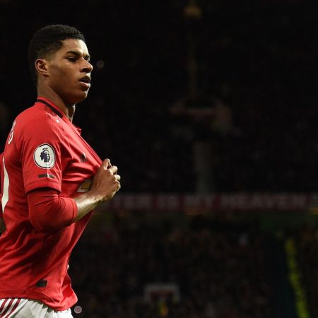 Marcus Rashford celebrates a goal