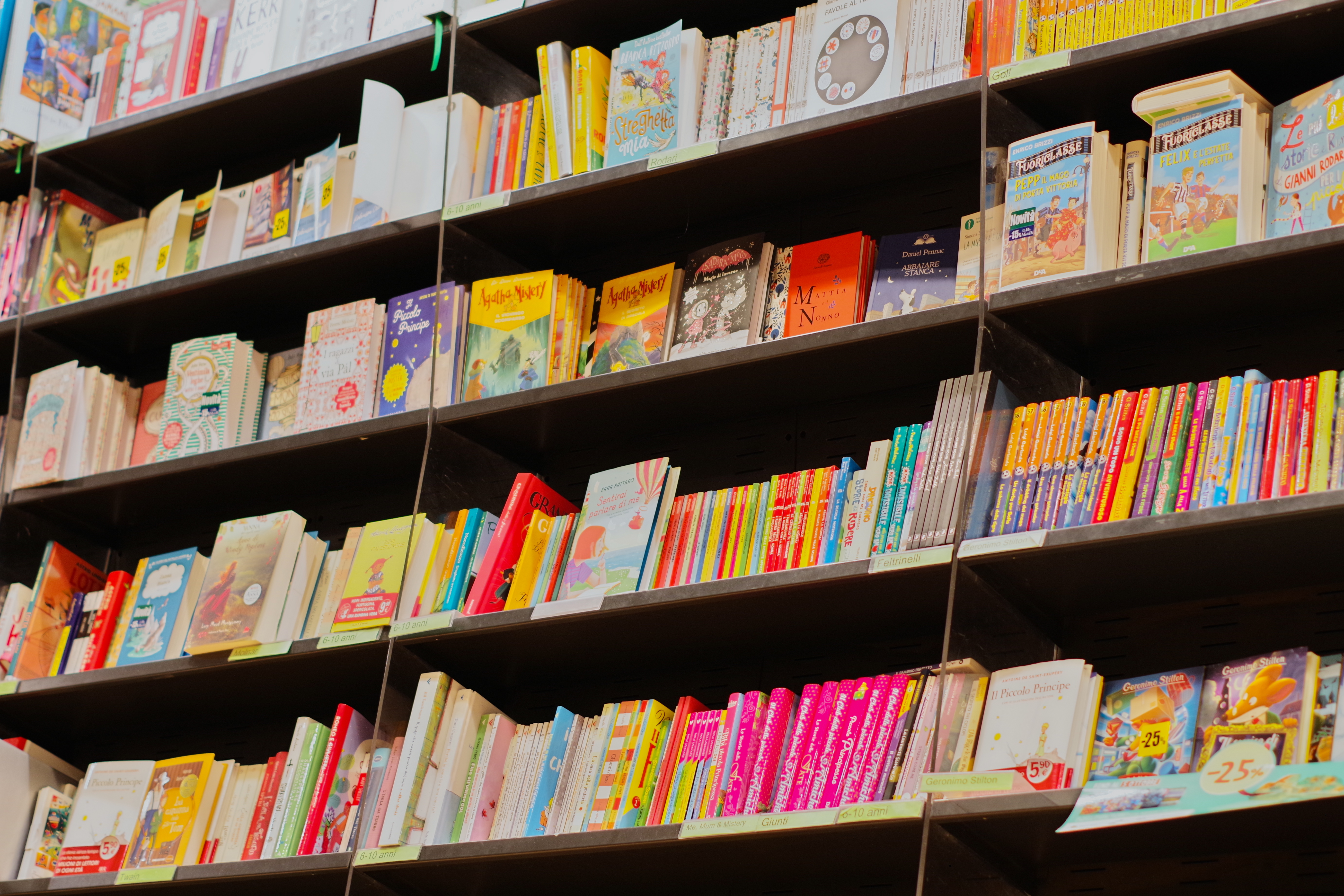 Shelf of children's books