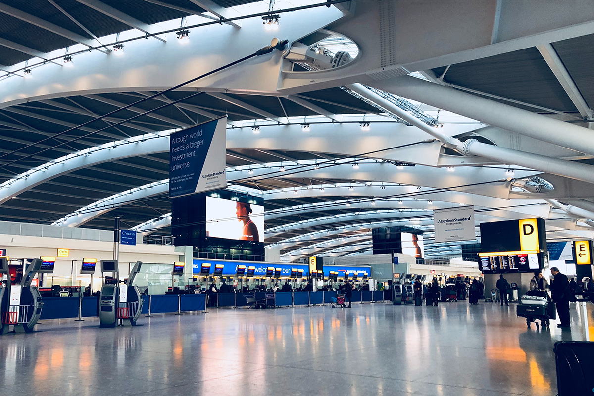 Empty airport terminal