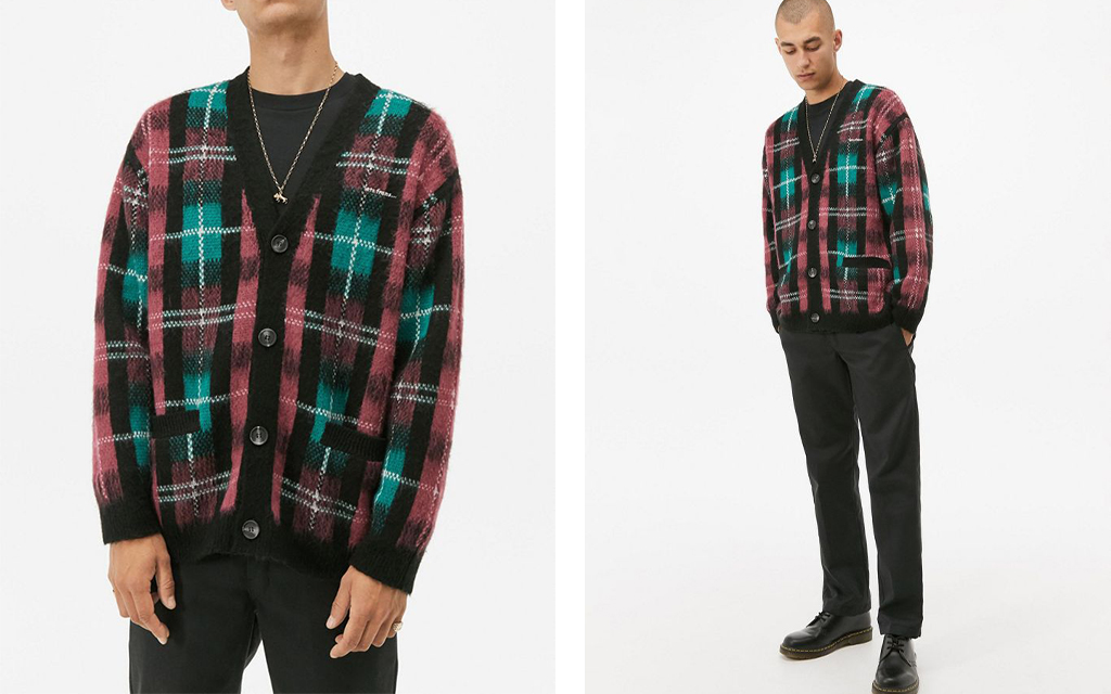 iets frans...Plaid Brushed Cardigan