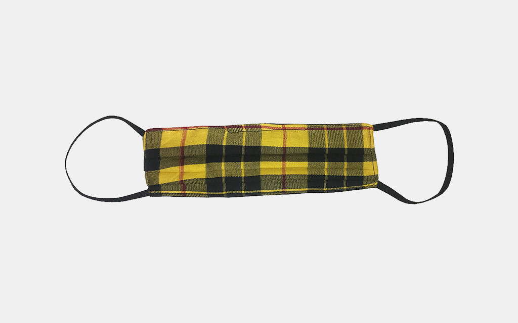 Phlemuns Yellow Plaid Face Mask