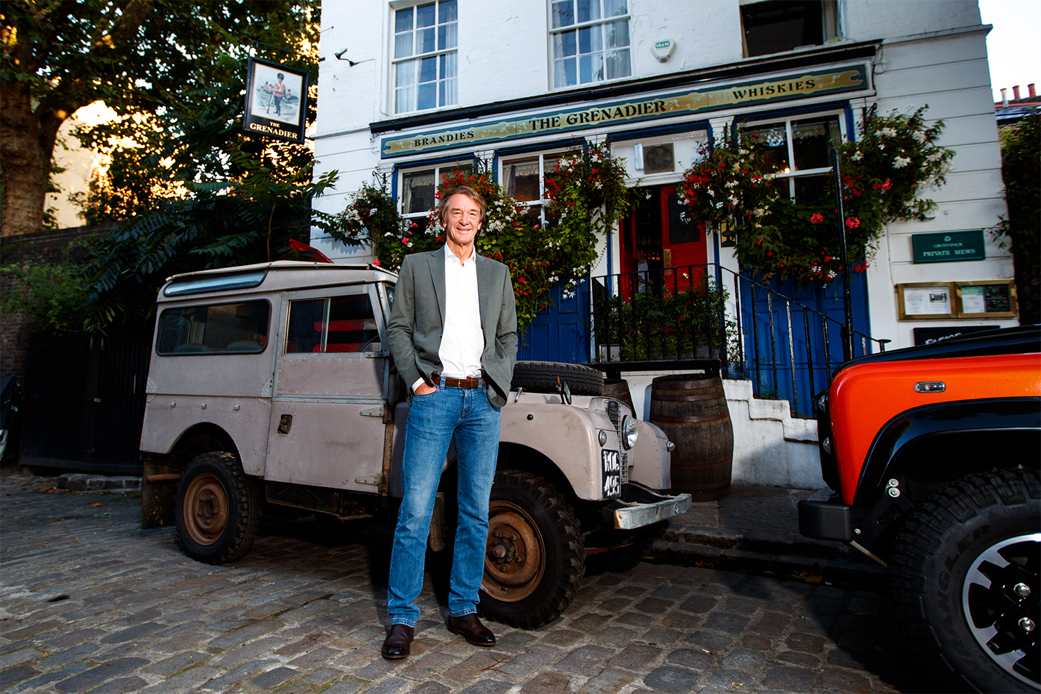 Jim Ratcliffe outside The Grenadier pub