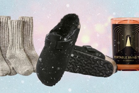 cozy gifts: socks, slippers, candles