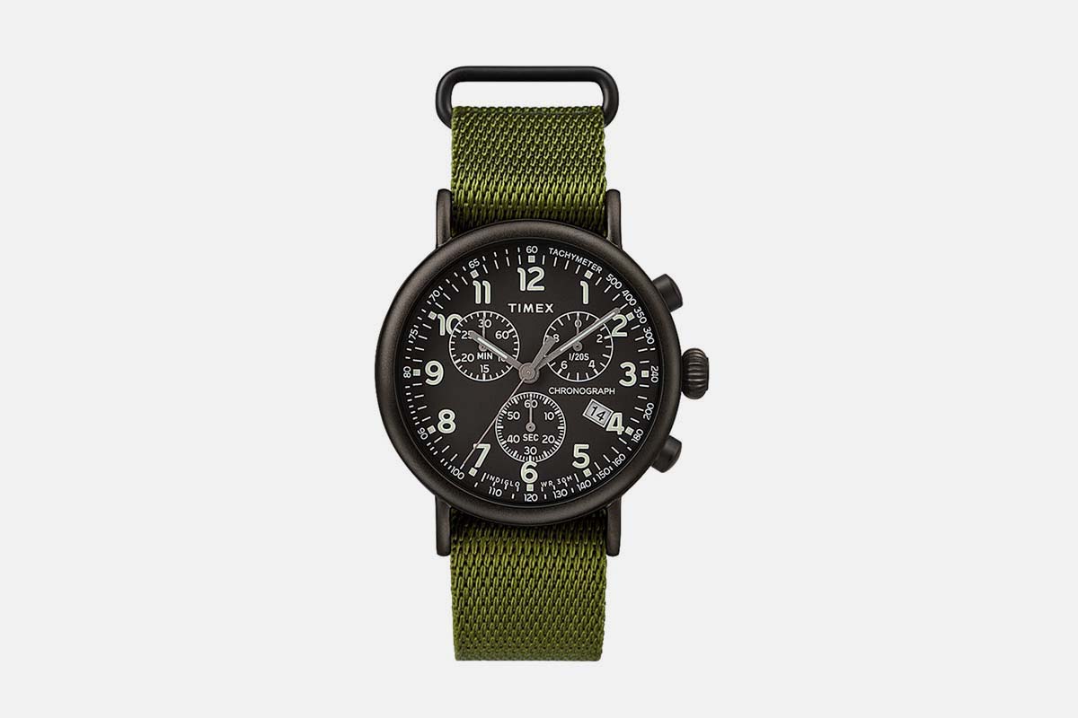 Timex® Standard Chronograph 41mm Fabric Strap Watch