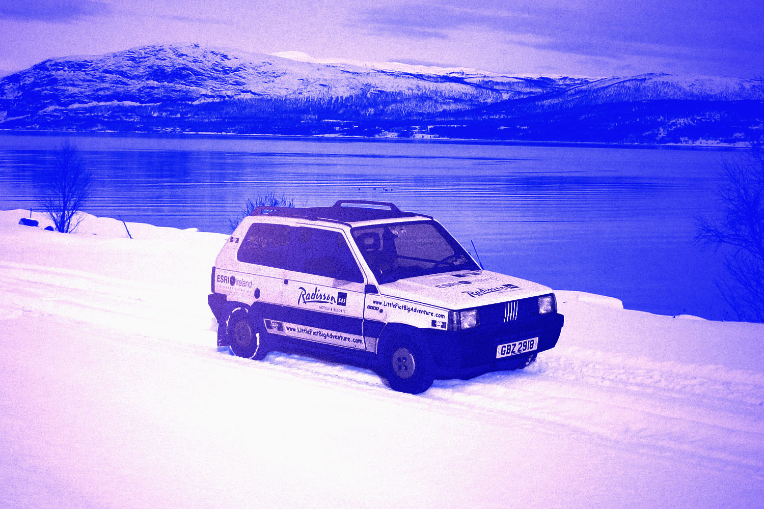 Panda Police Vehicle in the Snow