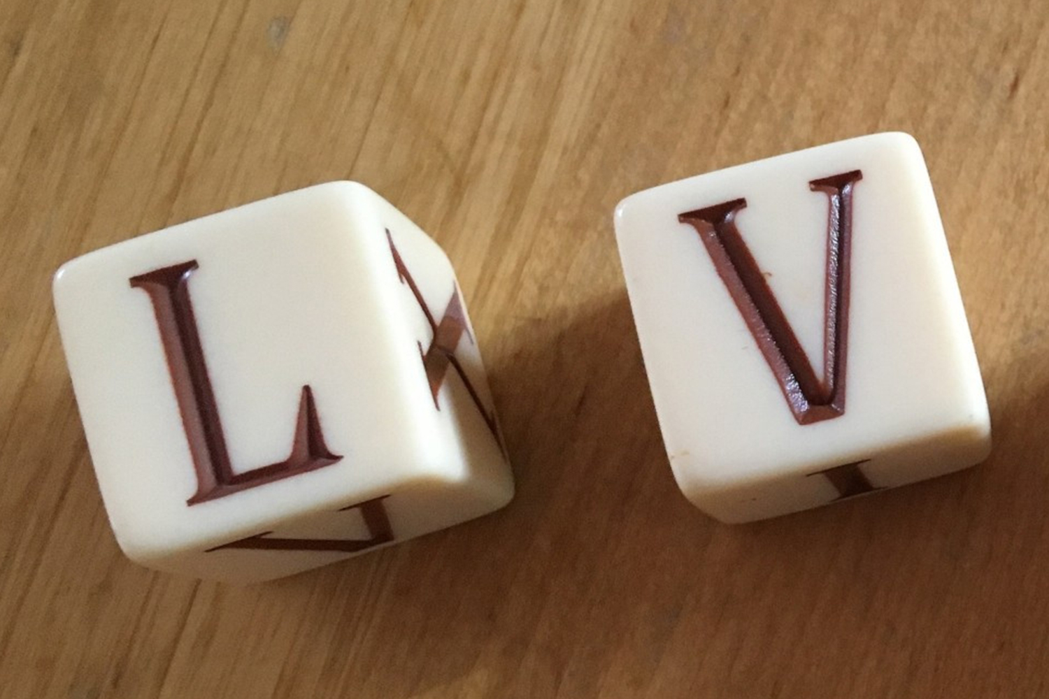 Roman numerals on dice