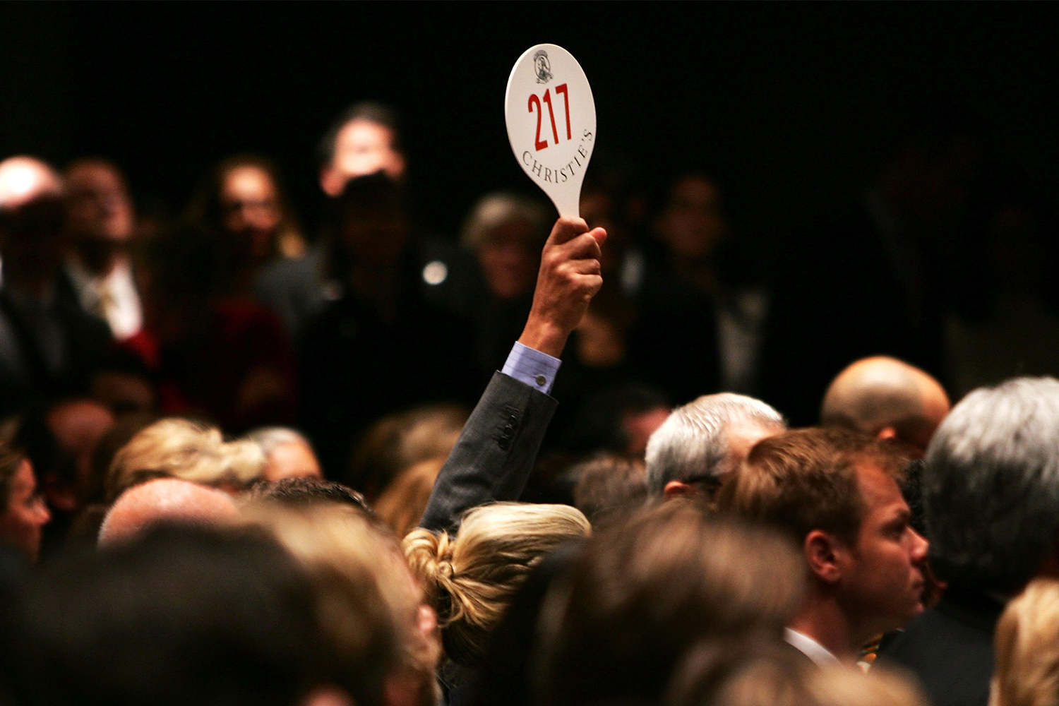 Christie's auction house paddle