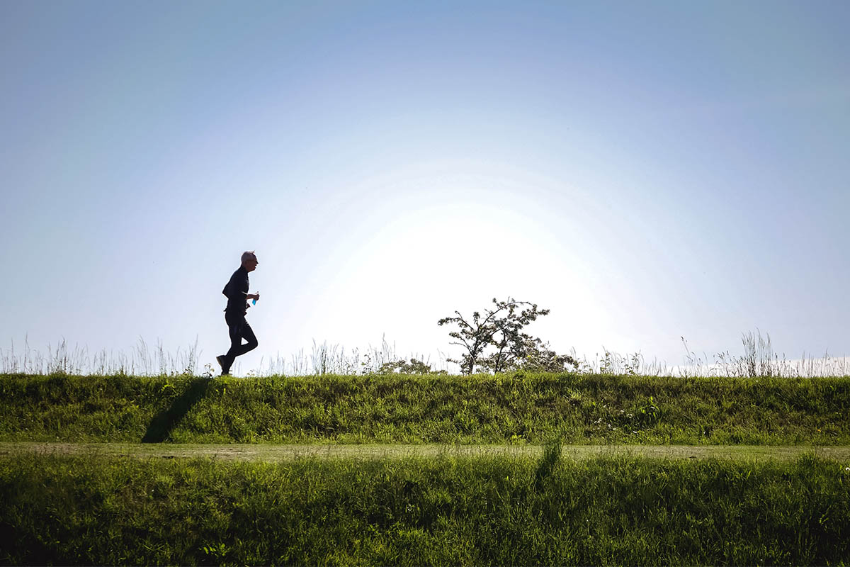 person running for an afternoon workout