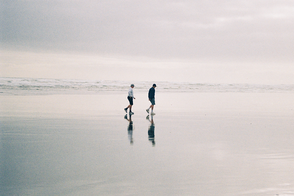 couple walking on a beach