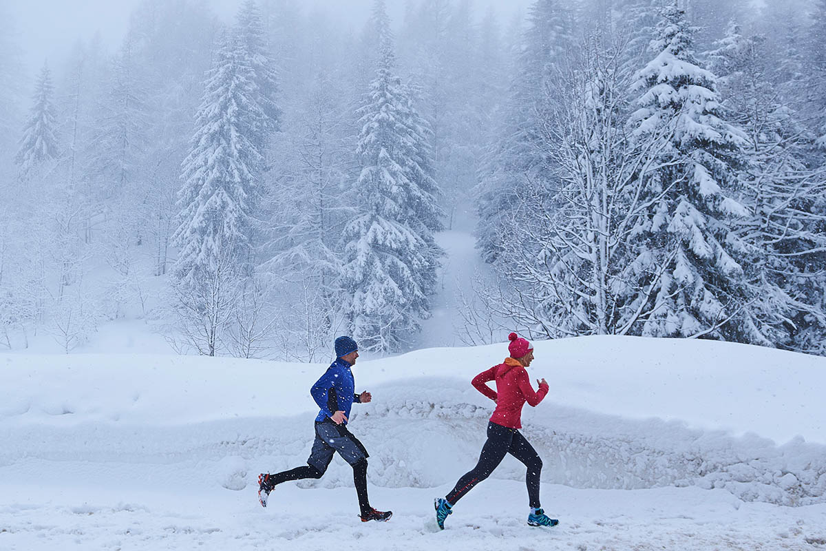 running in the snow