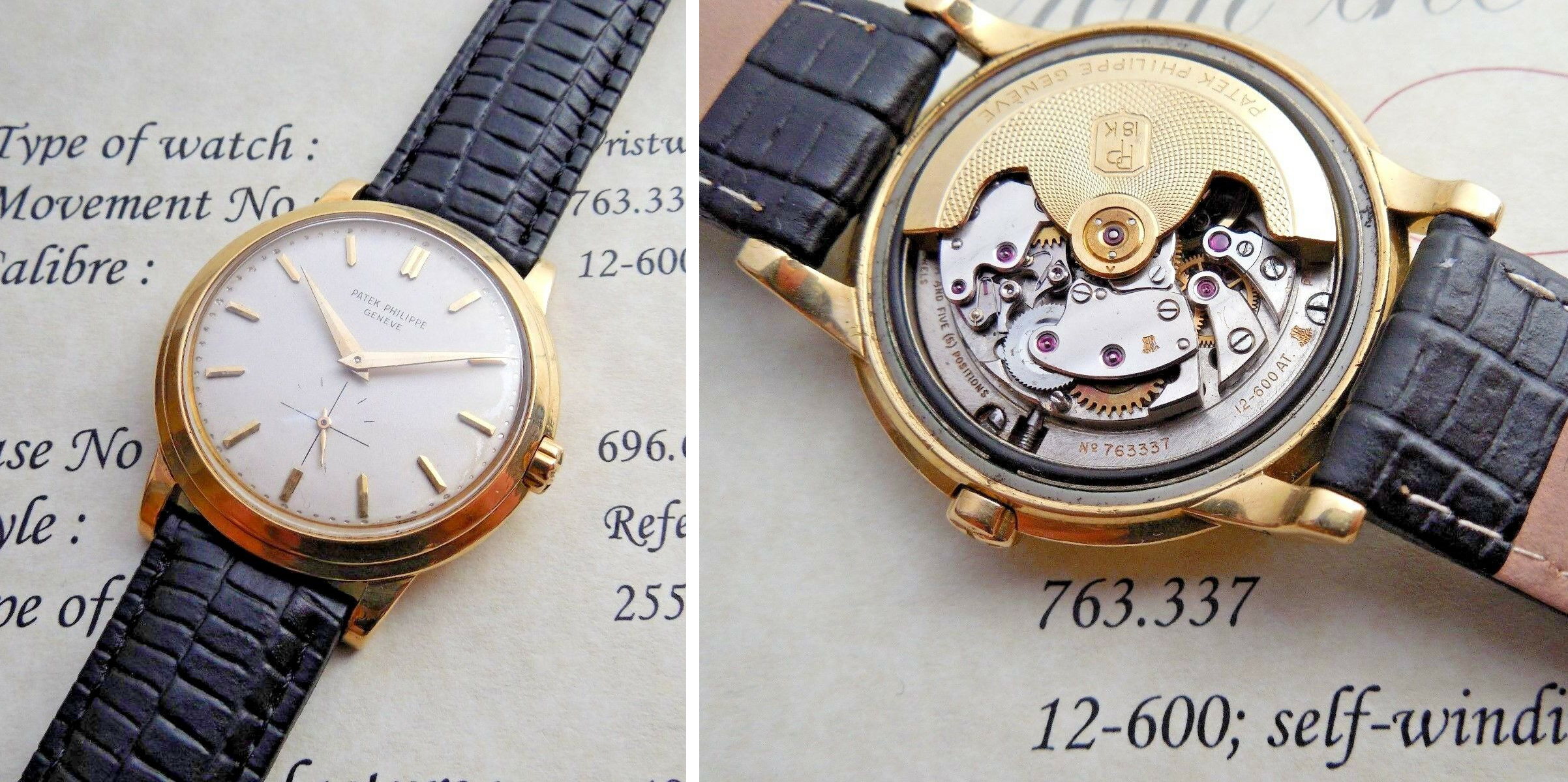 1956 18k GOLD PATEK PHILIPPE CALATRAVA REF 2552 AUTOMATIC 12-600AT 36MM PAPERS