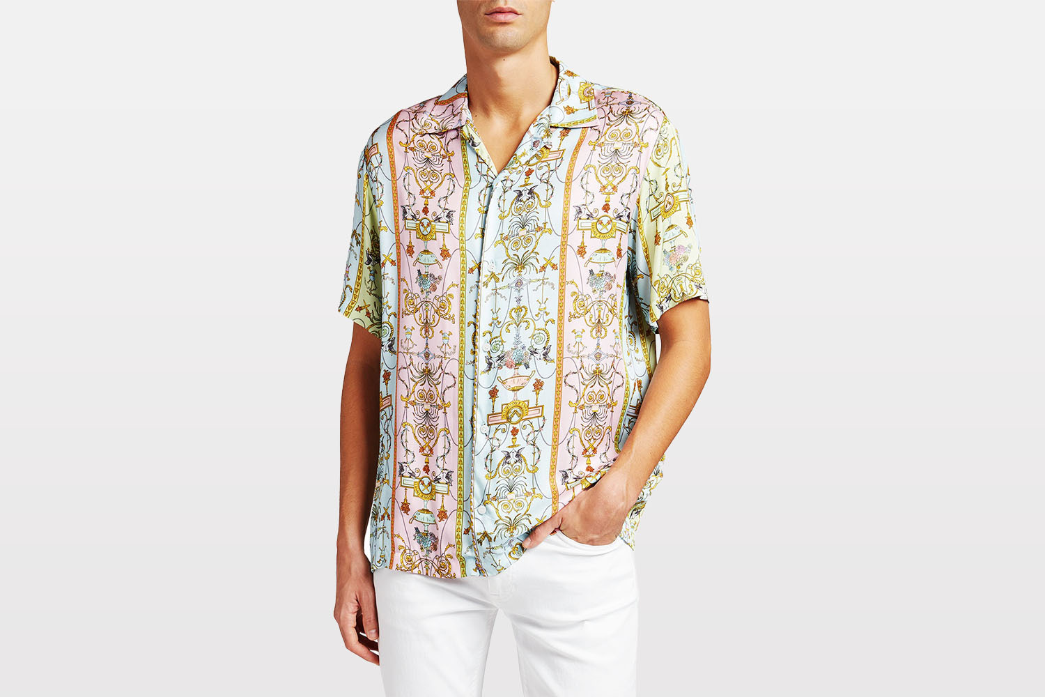 Versace Tuileries Printed Sport Shirt from Neiman Marcus