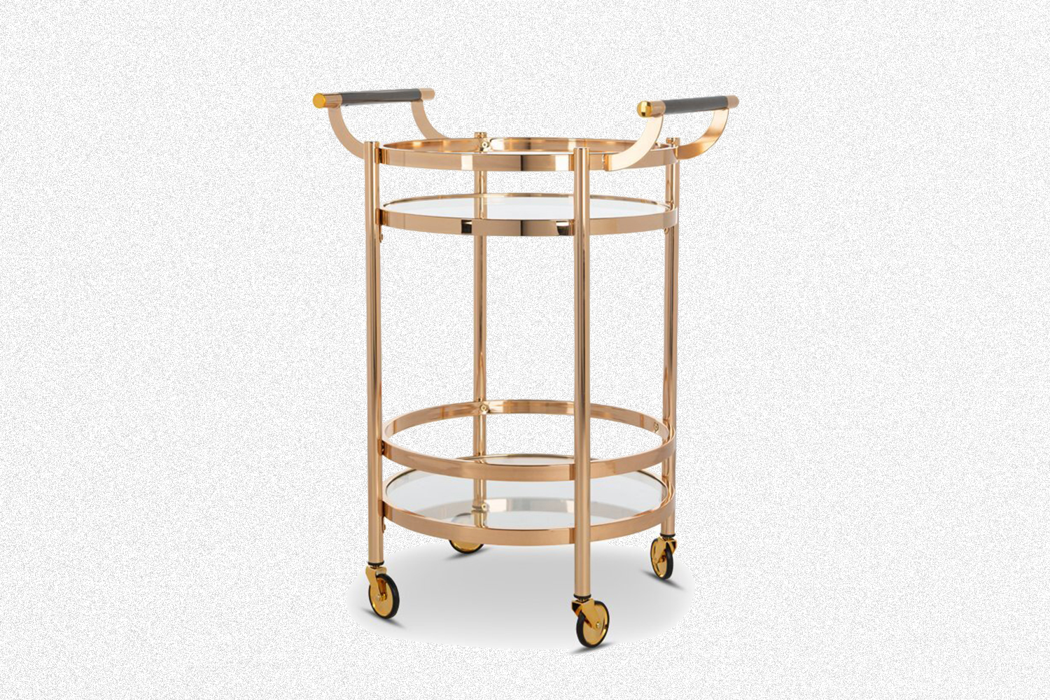 The gold Cosmo Bar Cart from Apt2B on a grey background