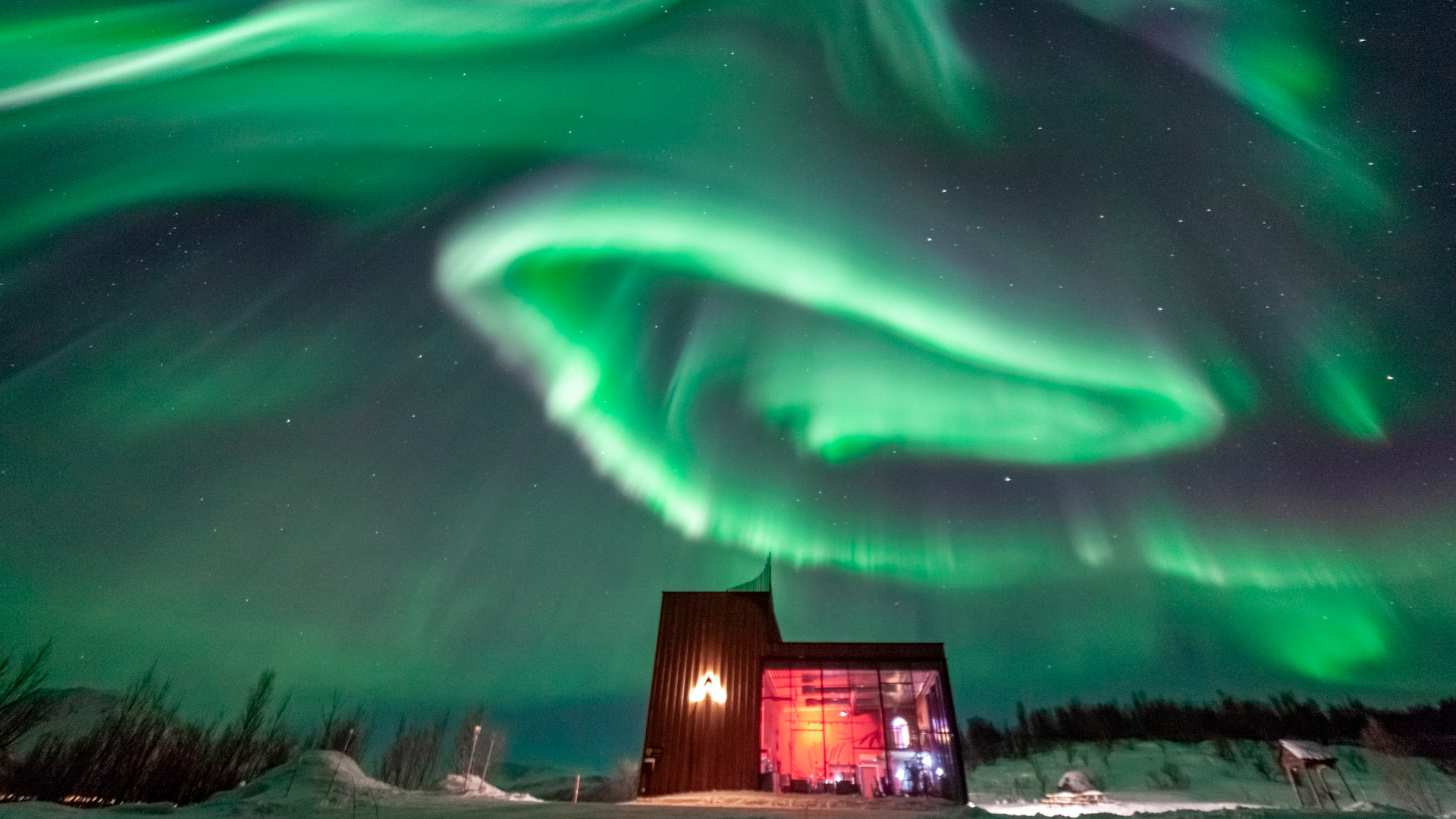 aurora distillery under the Northern Lights