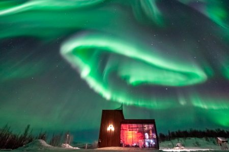 aurora distillery under the Northern Lights