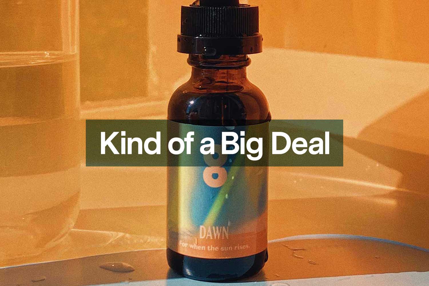 a bottle of Gossamer Dawn, a CBD tincture