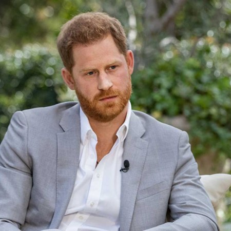 Prince Harry, seated during his March interview with Oprah Winfrey