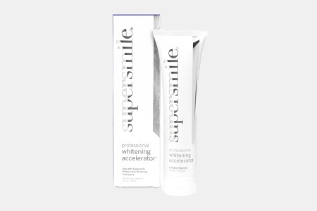 A tube of Professional Whitening Accelerator from oral care brand Supersmile