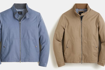 J.Crew Cruiser Harrington Jacket in Blue and Khaki