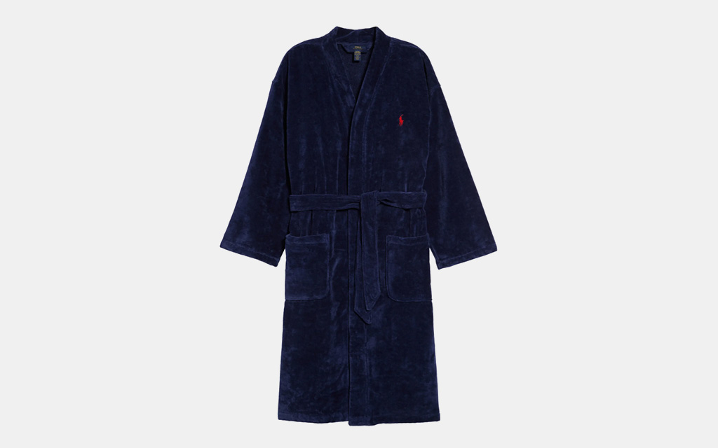 Polo Ralph Lauren Cotton Fleece Robe in Navy