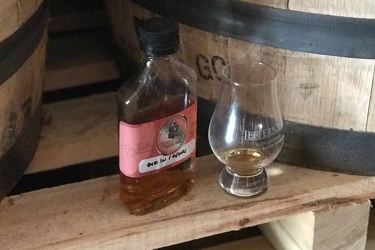 An early bottling of Jefferson's rye in cognac casks