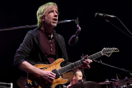 Trey Anastasio of Phish playing guitar