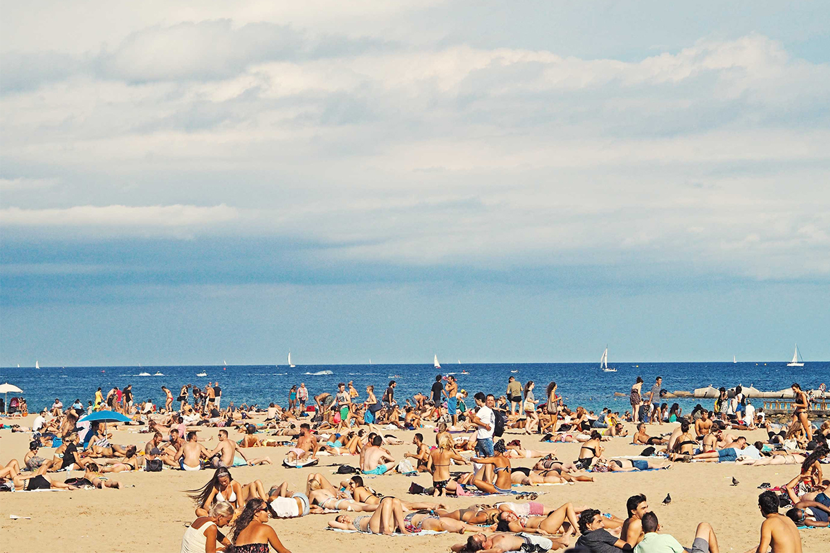 crowded beach