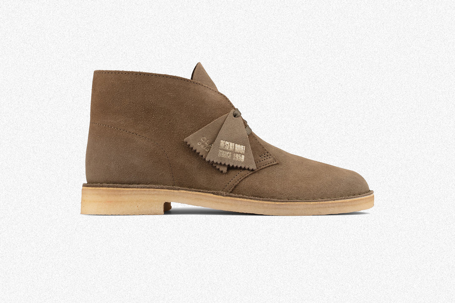 Clarks Desert Boot in Light Olive Suede