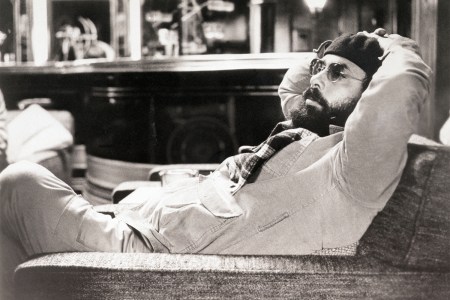 Director Francis Ford Coppola relaxes on the set of "The Godfather," 1974