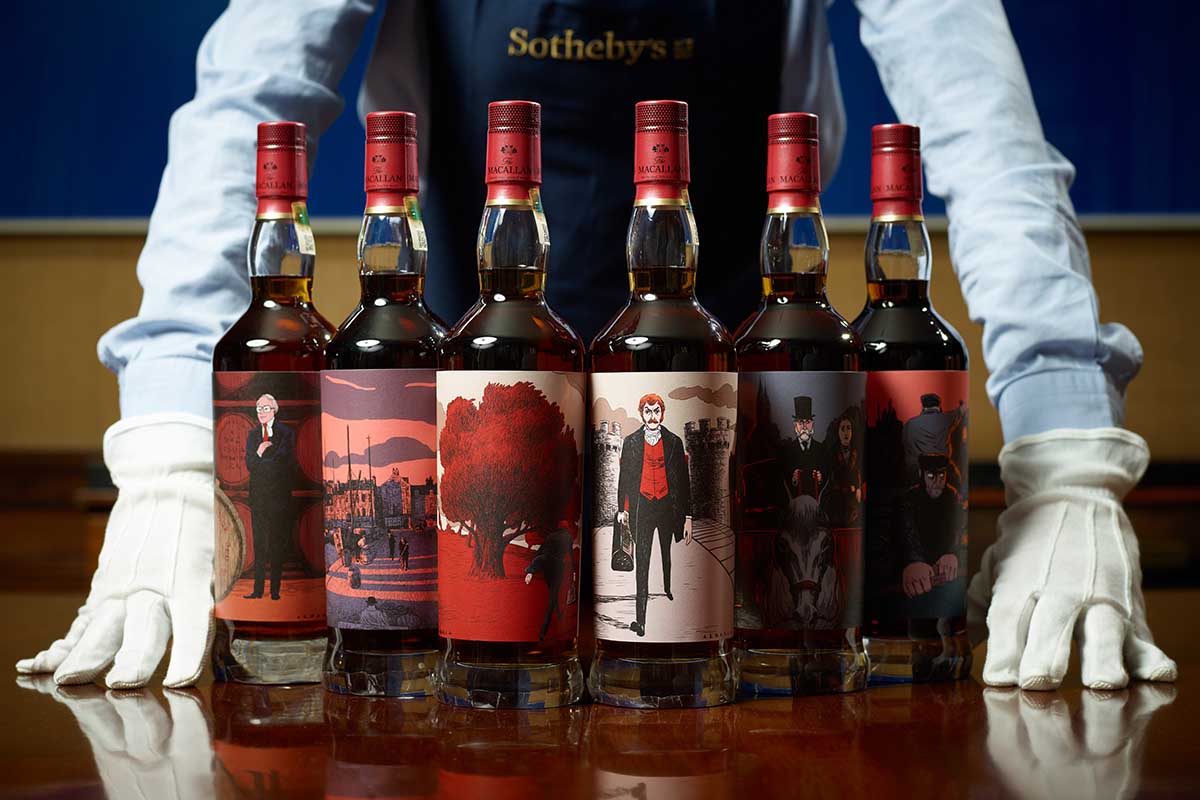 all the bottles in The Macallan Red Collection, sold for a million plus dollars at Sotheby's