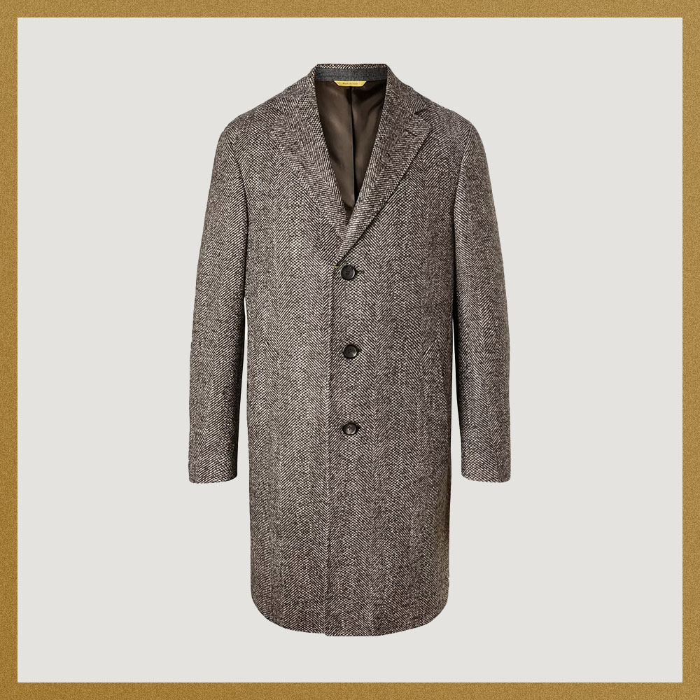 canali herringbone overcoat