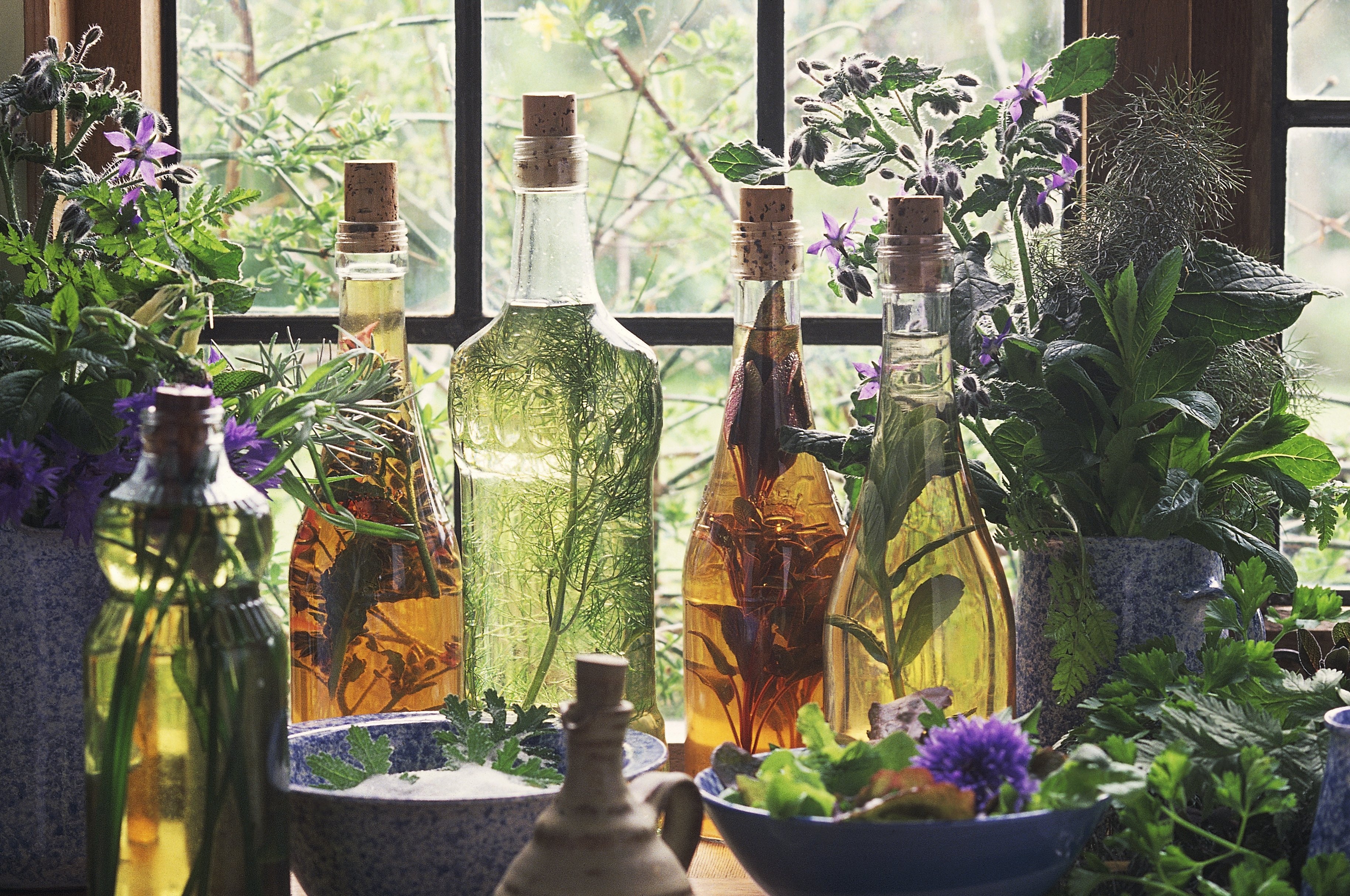 Bottles infused with various aromatics