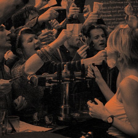 Bar patrons yelling at a bartender. Post-Covid, we'd love to use lessons learned to get to a better drinking space.