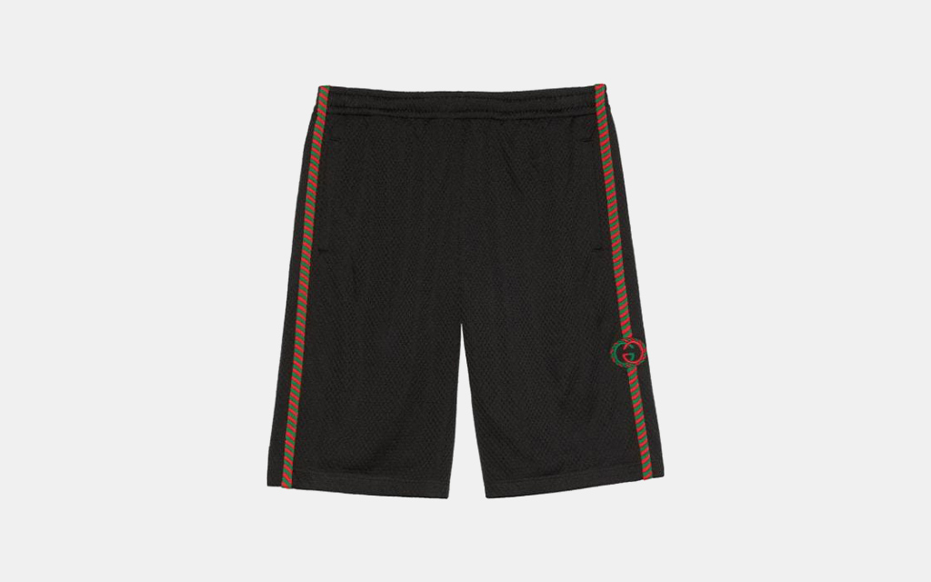 Gucci Patch Detailed Mesh Bermuda Shorts