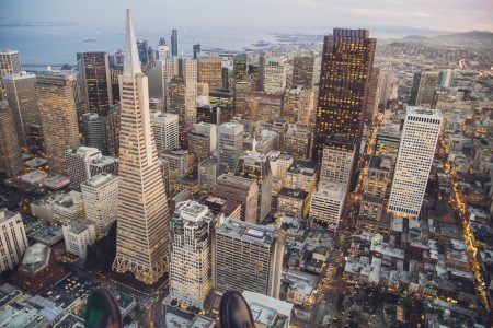 A view of the Transamerica Pyramid and Downtown San Francisco