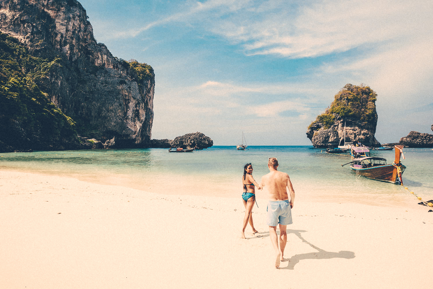 A man and woman on the beach