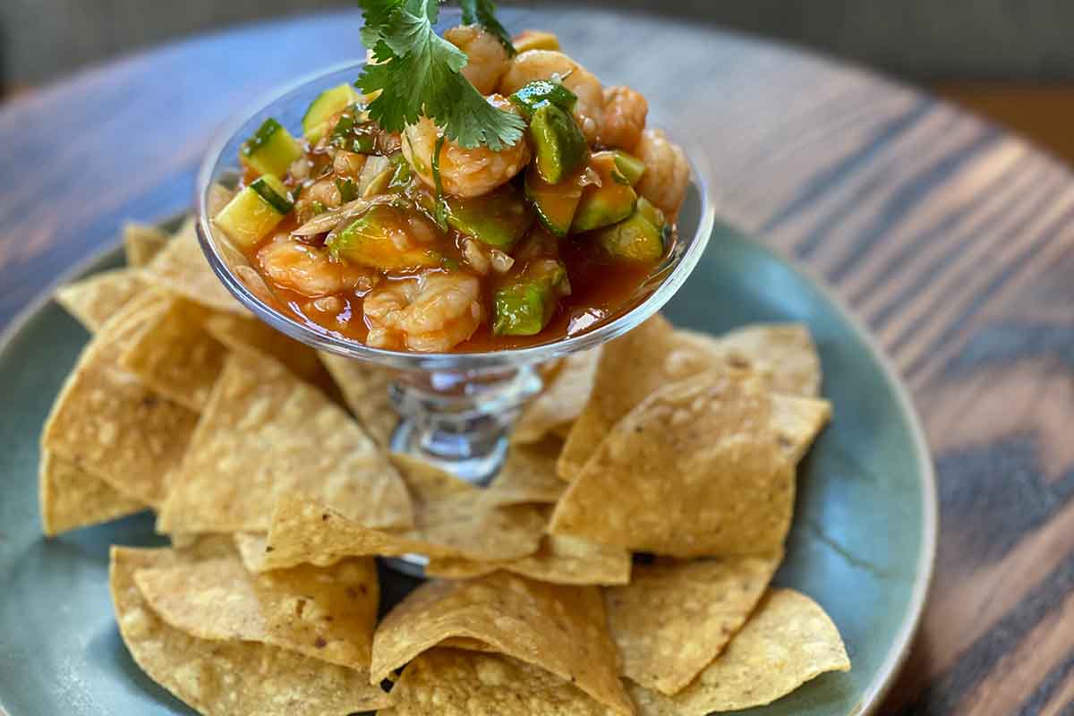 Shrimp cocktail by Rick Bayless