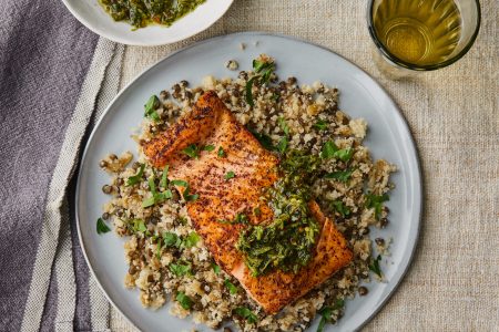 Salmon with Za'atar chimichurri_