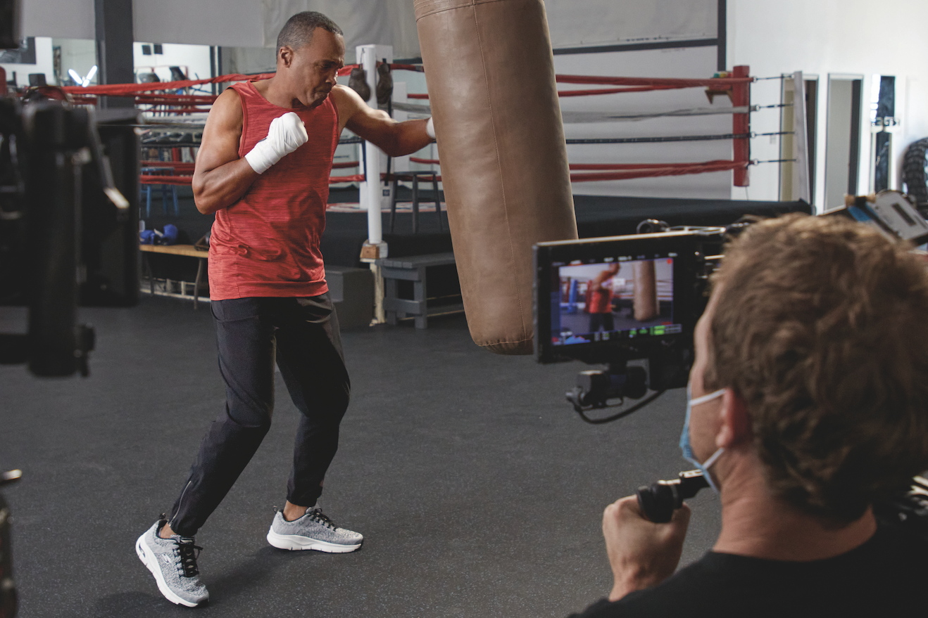 Sugar Ray Leonard Hitting the Heavy Bag