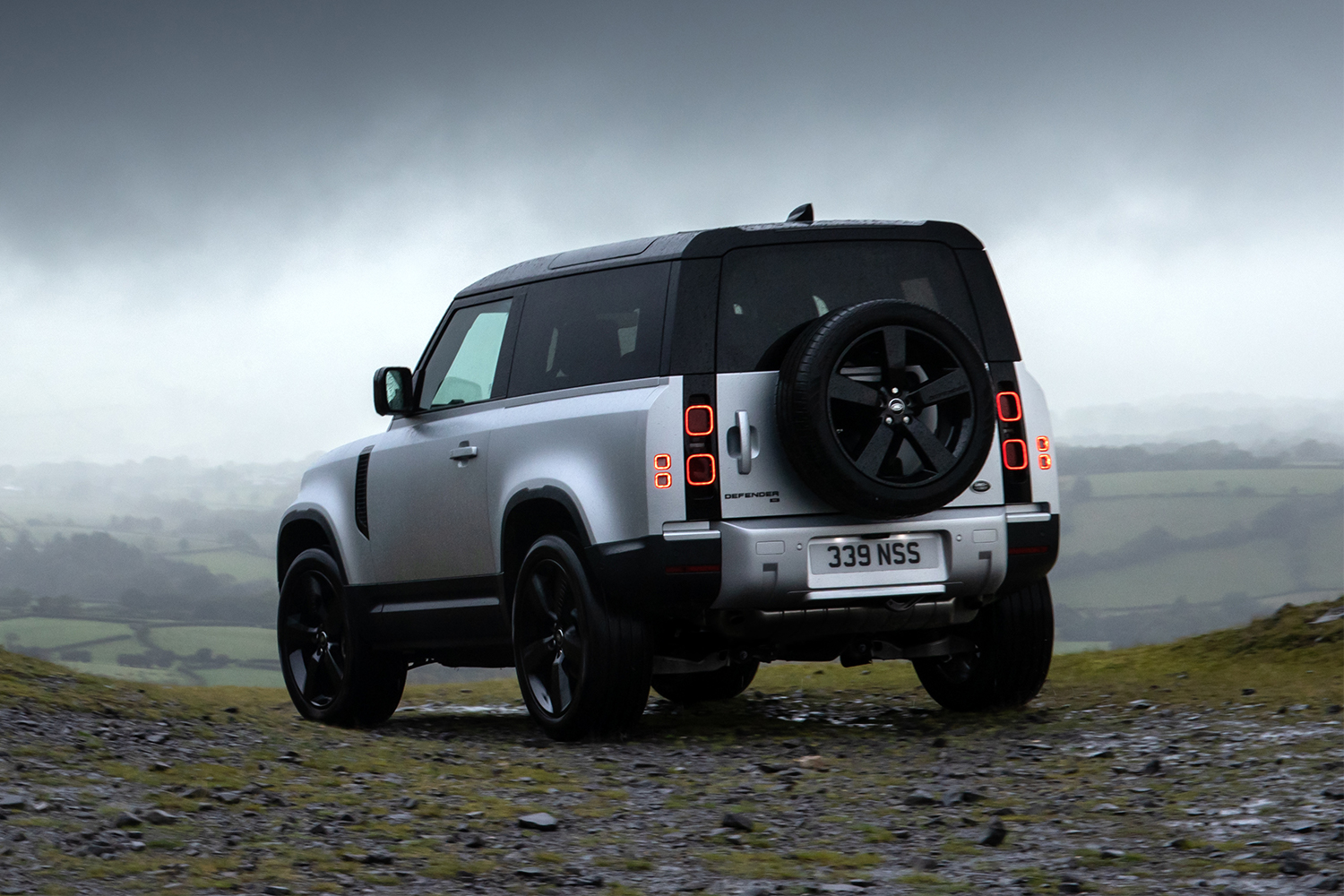 The rear end of the 2021 Land Rover Defender 90. Here's our review after test driving the luxury SUV.