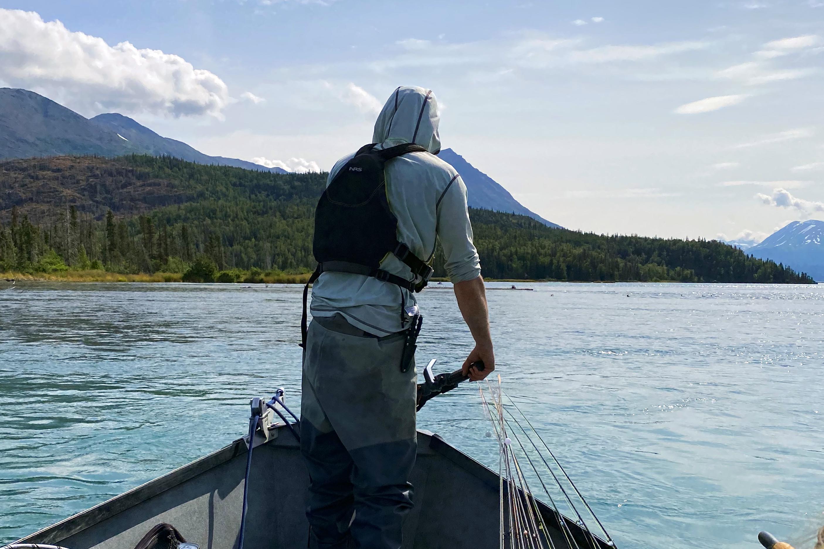 Trawling through Skilak Lake, off the Kenai River