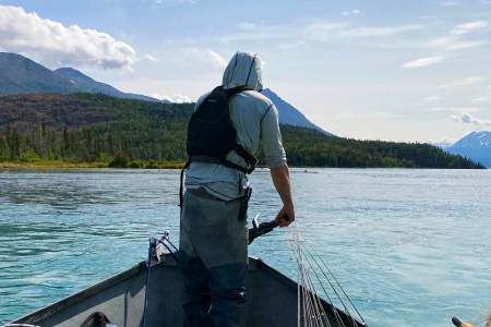 Trawling through Skilak Lake, off the Kenai River