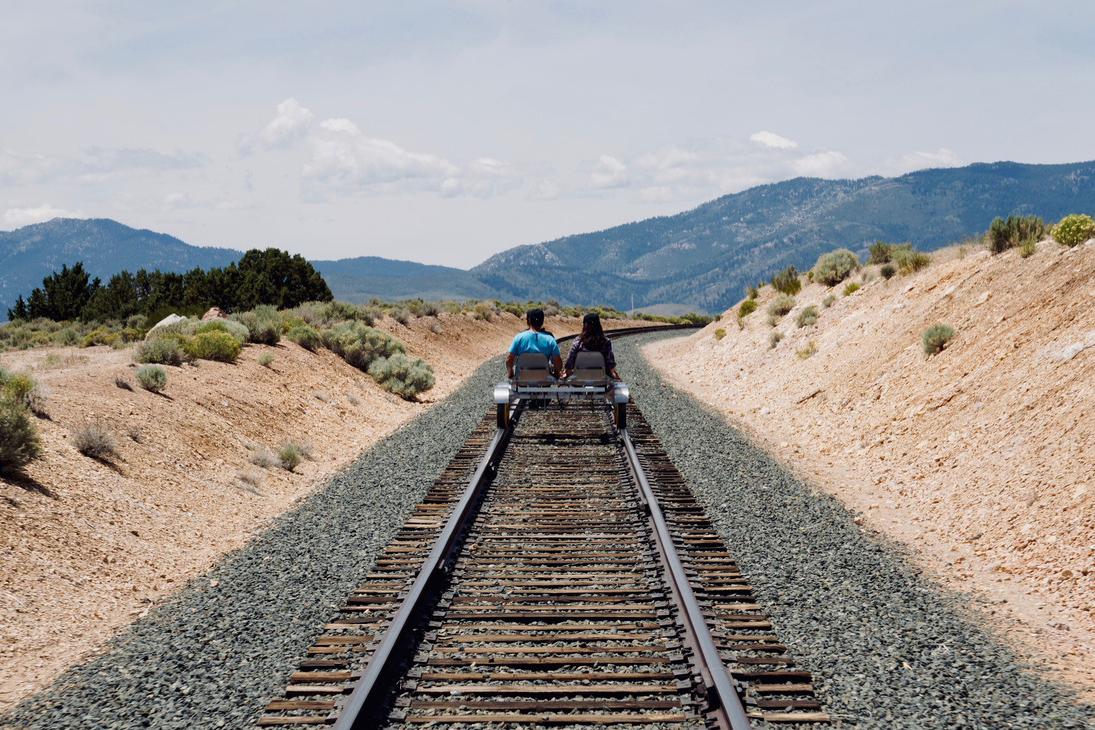 A railbike tour in Carson Canyon near carson city, nevada