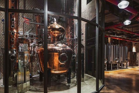 combination copper pot still with two columns housed on the second floor of Great Jones Distilling Co, a new distillery opening in Manhattan