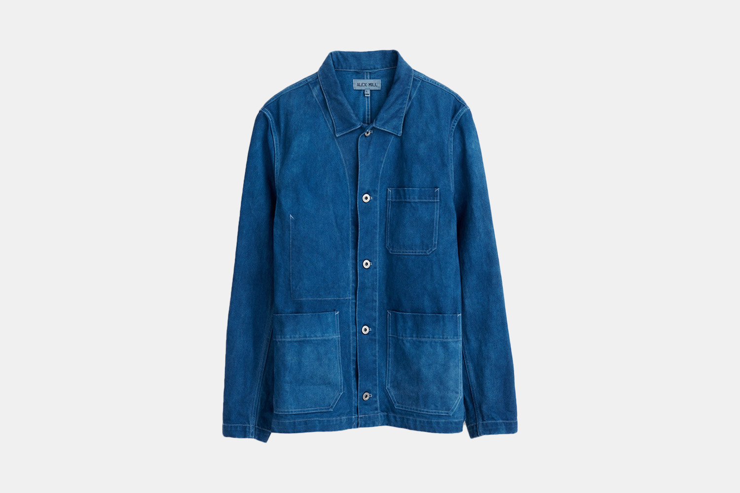 a denim work jacket.