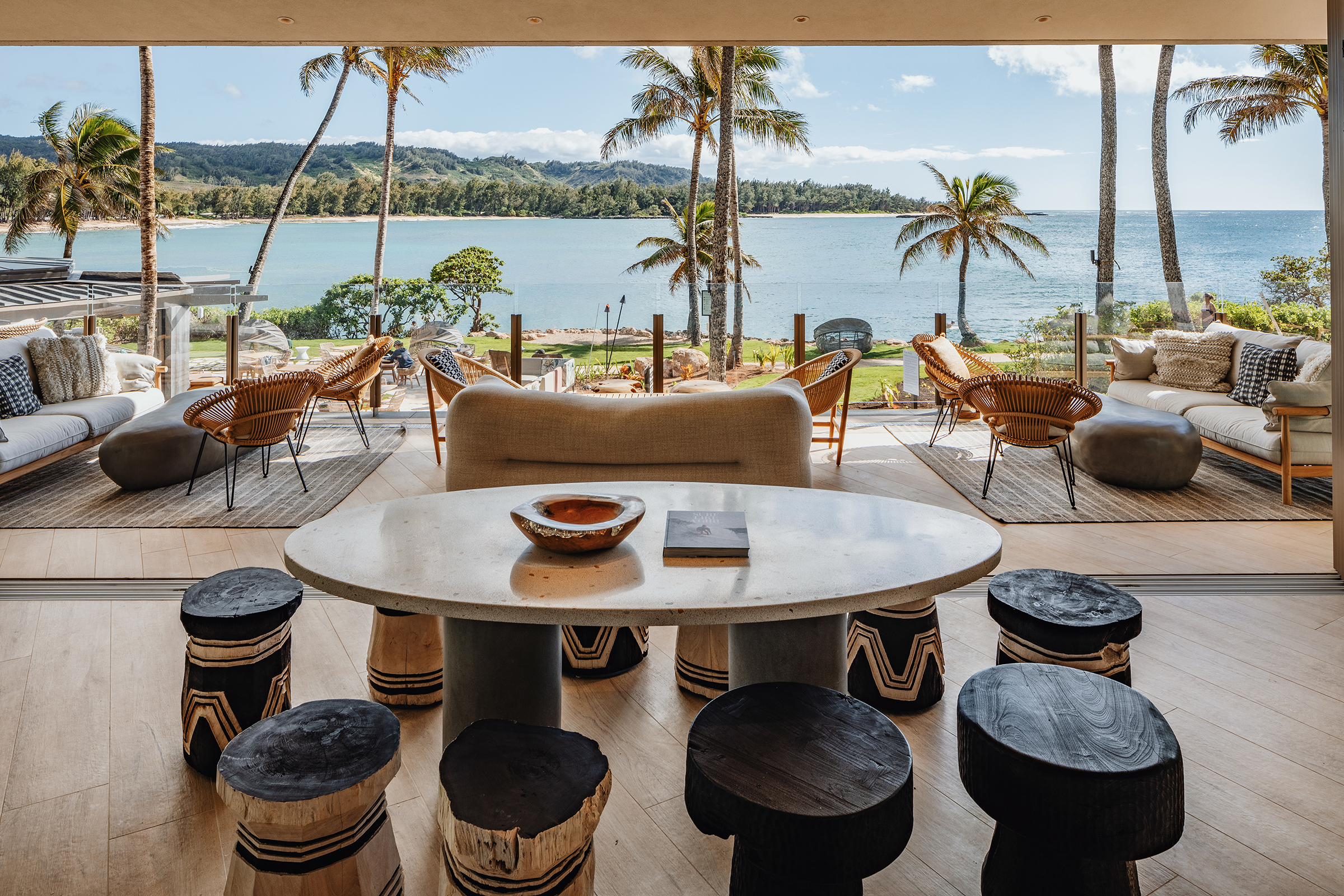 The view from the Ocean Club, one of the restaurants at the remodeled Turtle Bay Resort in Oahu