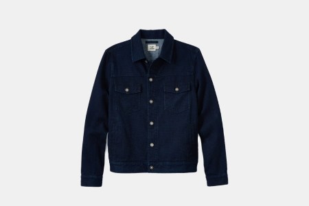 an indigo trucker jacket